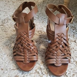 Madden Girl cognac sandels